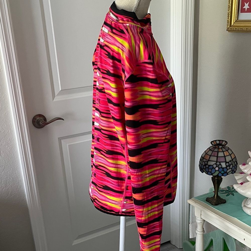 Ralph Lauren Pink and Black Activewear Top 1/4 Zip Thumbholes SZ XL - Picture 5 of 8